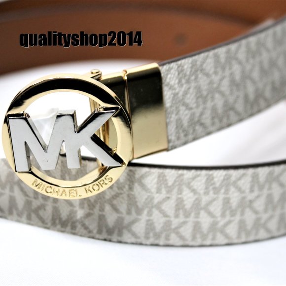$48 Michael Kors Authentic Unisex Reversible MK Gold/Silver Buckle - Picture 2 of 4